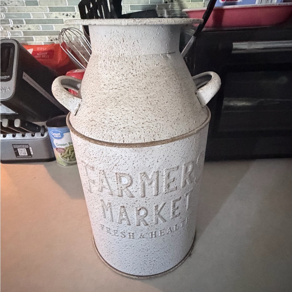 Vintage Style White Milk Can